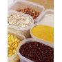HOMELUNY Set of 4 Kitchen Food Storage Containers Cereal Home Plastic Food Storage Box Airtight Jars for Candy, Cookie, Rice, Sugar,Flour,Snacks Keeping Food Dry & Fresh 1.5L