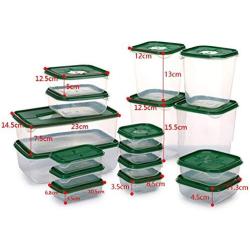 Kaxich Set of 17 Airtight Food Storage Container, Stackable Reusable Hot Cold Foods Lunch Box Case Pot, Food Grade Plastic, Freezer Dishwasher Safe, BPA Free, Great for Refrigerator Microwave