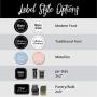 AllSpice 208 Preprinted Water Resistant Bulk Pantry Labels Set
