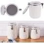 DII 3-Piece Modern Honeycomb Half Matte Glaze Ceramic Kitchen Canister Jar With With Airtight Clamp Lid For Food Storage, Serve Coffee, Sugar, Tea, Spices and More and More, Cream DII 3-Piece Modern Honeycomb Half Matte Glaze Ceramic Kitchen Canister Jar With With Airtight Clamp Lid For Food Storage, Serve Coffee, Sugar, Tea, Spices and More and More, Cream