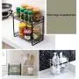 Wrought Iron Double Seasoning Bottle Rack Kitchen Countertop Seasoning Jar Storage Rack Kitchen Storage Rack (Color : Black) Wrought Iron Double Seasoning Bottle Rack Kitchen Countertop Seasoning Jar Storage Rack Kitchen Storage Rack (Color : Black)