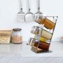 U-smile Spice Rack With 6 Jars, Free Standing Stainless Steel Countertop Spice Rack Organizer Seasoning Jar Storage Holder For Spice Jar, Can, Bottle And More, Includes 6 Spice Jars