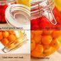 Kitchen Food Storage Jar Airtight Food Storage Storage Jar 5 Round Lead-Free Glass Spice Bottles With Transparent Glass Lids Stainless Steel Buckle Airtight Dry Food Storage Spice Container Set
