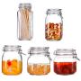 ZXYWW Glass Kitchen Canisters Set of 5 - Airtight Food Storage Container - BPA Free - Big and Small Food Jar for Candy/Cookie/Rice/Spice and More