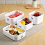 Food Storage Container with Lids,Plastic Lunch Bento Boxes,Microwave/Dishwasher/Freezer Safe,Containers for Kitchen Pantry Organization and Storage (White, 700ML)