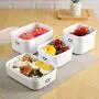 Plastik Schüssel mit Deckeln, Lunchboxen für Bento, mikrowellengeeignet/spülmaschinenfest/eisboxen, ideal zur Aufbewahrung von Lebensmitteln im Küchenschrank (Weiß, 700ml)