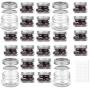 24 PACK, Mason Jars 4 oz With Regular Silver Lids and Bands, Ideal for Jam, Honey, Wedding Favors, Shower Favors, Baby Foods, DIY Magnetic Spice Jars, 24 Whiteboard Labels Included