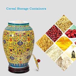 Ceramic Pottery Cereal Containers Canister Cookie Jar With Lids, Airtight Food Storage Containers Bins Large For Kitchen Pantry Organization Flour Rice Candy Bulk, 15L, 25L (Size : 25L)