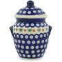 Polish Pottery 6?-inch Jar with Lid and Handles (Mosquito Theme) + Certificate of Authenticity