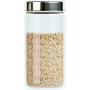 Home Intuition Round Glass Canister Set with Stainless Steel Lids, 4 Pieces