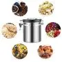 Bouteilles en Acier Inoxydable ZXYWW, Étanchées, pour Stockage Alimentaire, Récipients Ronds en Acier Inoxydable pour Sucre, Farine, Café/Grains/Thé/Céréales (1100ml/1400ml/1800ml)