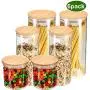 Contenant de Rangement Alimentaire YULEER, Bocal en Verre avec Couvercles, Bocal en Verre pour Servir des Bonbons, des Biscuits, du Riz, Ensemble de 6 Contenant de Rangement Alimentaire YULEER, Bocal en Verre avec Couvercles, Bocal en Verre pour Servir des Bonbons, des Biscuits, du Riz, Ensemble de 6