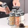 CSPFAIRY Lead Free Glass Creative Spice Box Salt and Pepper Flavoring Jar Barbecue Bottle Rotating Exit 7 Pcs/Set Kitchen Supplies