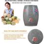 Ceramic Rice Barrels Food Storage Tanks Flour Container Cylinders Grain Containers Pickles Jar (Color : Gray, Size : 34X34X42CM)