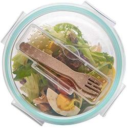 Kitchen Food Storage Jar Airtight Food Storage Glass Food Storage Container With Lid Meal Separation BPA Free Can Use In The Microwave Oven Refrigerator Dishwasher For Salad Lunch Picnic(Round)