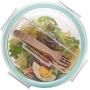 Kitchen Food Storage Jar Airtight Food Storage Glass Food Storage Container With Lid Meal Separation BPA Free Can Use In The Microwave Oven Refrigerator Dishwasher For Salad Lunch Picnic(Round)