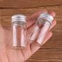 24pcs 25ml Size 3060mm Transparent Glass Perfume Spice Bottles Tiny Jars Vials With Silver Screw Cap DIY Craft