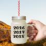 Soft Pink 2016 2017 2018 Frosted Glass Mason Jar With Straw