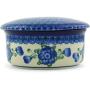 Polish Pottery Jar with Lid 5-inch Blue Poppies made by Ceramika Artystyczna