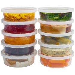 DuraHome - Deli Containers with Lids 8 oz. Leakproof - 40 Pack Plastic Microwaveable Clear Food Storage Container Premium Heavy-Duty Quality, Freezer & Dishwasher Safe