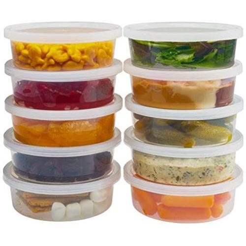 DuraHome - Deli Containers with Lids 8 oz. Leakproof - 40 Pack Plastic Microwaveable Clear Food Storage Container Premium Heavy-Duty Quality, Freezer & Dishwasher Safe