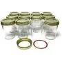 8 oz Mason (Jelly) Half Pint Glas Jars mit Gold 2-teiligen Metalldeckeln von Richards Packaging, 12er Packung für die Haltbarkeit, gebogenes Design