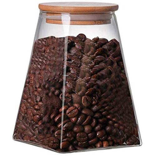 Square Glass Sealed Storage Jar Coffee Milk Powder Canned Grain Storage Tank Tea Candy Food Storage Tank,Clear