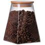 Square Glass Sealed Storage Jar Coffee Milk Powder Canned Grain Storage Tank Tea Candy Food Storage Tank,Clear