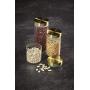 Kitchen Craft MasterClass Airtight Glass Food Storage Jar with Brass Lid, Transparent, 1.5 L (2.75 Pints)