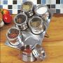 Woodys Harmony 6Pcs Magnetic Spice Tins Stainless Steel Storage Container Jars + Trestle Rack