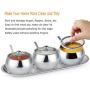 SAYEEC Stainless Steel Condiment Jars with Lids Spoon Seasoning Containers Spice Jar Salt Pepper Sugar Storage Organizers