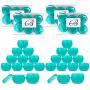 Beauticom 24 Pieces 10G/10ML Teal Container Jars with Inner Liner and Lid for Scrubs, Oils, Salves, Creams, Lotions, Makeup Cosmetics, Nail Accessories, Beauty Aids - BPA Free