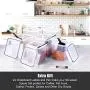 【ME.FAN Boîtes de Rangement Alimentaire [Lot de 6] Conteneurs pour Stockage de Farine- Garde-Manger, Boîtes d'Entreposage Airtight avec 5 Set Tasses Mesurables & 24 Étiquettes & Stylo – Noir】