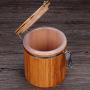 Natural Bamboo Cover Sealed Storage Box Cans Seal Pot Jars Wooden Sugar Tea Spices Box Containers Salt And Pepper 3Size,S