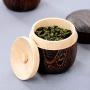 Shelf Floating Travel Portable Tea Storage Tank Japanese Retro Paulownia Tea Warehouse Storage Jar Storage Tank.