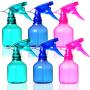 Youngever 6 Pack Empty Plastic Spray Bottles, Spray Bottles for Hair and Cleaning Solutions, 3 Assorted Colors (8 Ounce)