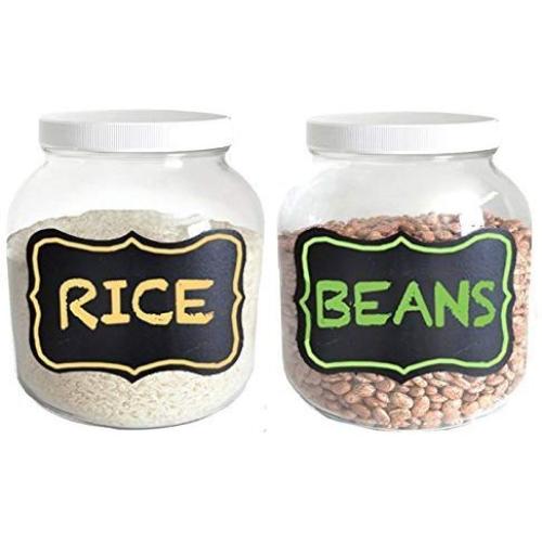 Clear Glass Half-Gallon Jars, Pack of 2 - with Chalkboard Labels!