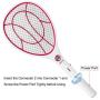 Night Cat Bug Zapper Racket Electric Fly Swatter Racquet Electronic Mosquito Killer with USB Charging LED Lighting Double Layer Protection Detachable Handle