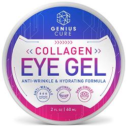 Collagen Eye Gel, Under Eye Gel Treatment for Reducing Dark Circles, Moisturizing, Targets Wrinkles Anti-Aging, Fine Lines, Eye Bags, Puffiness for Women Men 2oz