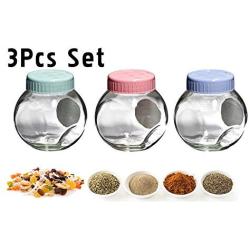 Uniware GL0750BPA FreeGlass Jar, 3 Pcs Set, 750ml, Assorted colors,Made In Turkey