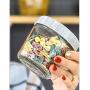 Tree House Glass Storage jar Lids, Versatile Food Storage Canisters Pack of 6 Tray-B 260mlx6