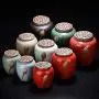 Chinese Style Retro Tea Storage Jars Mini Sugar Bowl With Cover Lotus Pattern Candy Jar Bottle For Kitchen Spices Ceramic Jar,Geyaolianghong L