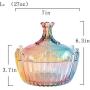 SOCOSY Royal Rainbow Candy Shape Clear Glass Apothecary Jar Candy Jar Wedding Candy Buffet Jars Food Jar with Lid (10oz/27oz)