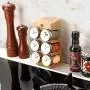 Gewürzsäulenset Aufbewahrungsbox Lagerregal für Haushalt Küchenraum Importiertes Massivholz Gewürzschachtel Salzbehälter Condimentflaschen (Farbe: 6 Stück)