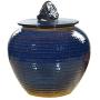 Keramik-Reisbehälter, Küchen-Reisbehälter, abgedichtete Getreidespeicherbehälter, blau, 32cm
