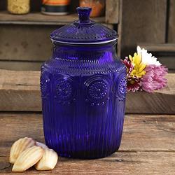 The Pioneer Woman Adeline Cobalt Embossed Glass Canister