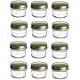 Bouteilles PremiumVials, 12 pcs, 4 oz Bouteilles en Verre Mason avec Caps Dorés
