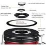 JENNIMER Coffee Container Airtight Stainless Steel Large with Transparent Window Canister Fresher Beans and Grounds for Longer Canister with Date Tracker, CO2-Release Valve and Measuring Scoop (Red)