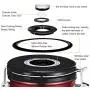 JENNIMER Coffee Container Airtight Stainless Steel Large with Transparent Window Canister Fresher Beans and Grounds for Longer Canister with Date Tracker, CO2-Release Valve and Measuring Scoop (Red)