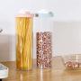 Homespace Noodle Storage Box Kitchen Grains Storage Tank Plastic Transparent Sealed Fresh-Keeping Jar Round Shaped Food Storage Container, 2 Pack, Pink & Blue